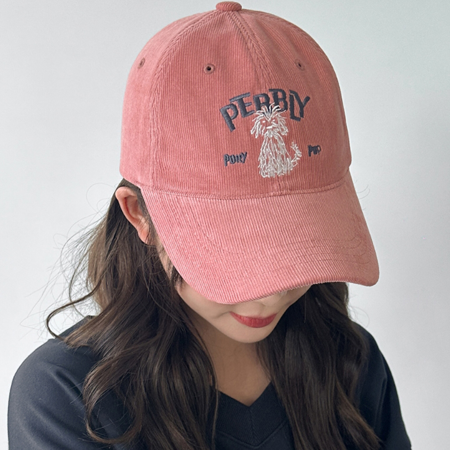 韩国代购字母灯芯绒棒球帽秋冬新