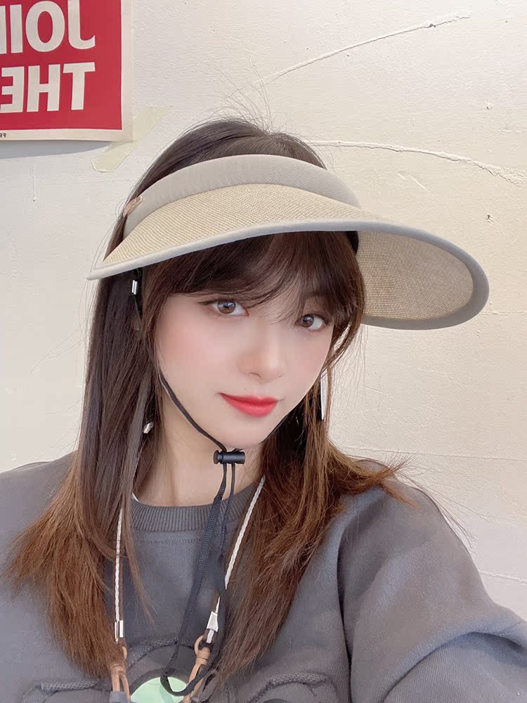 大沿防晒帽韩国代购系带春夏男女