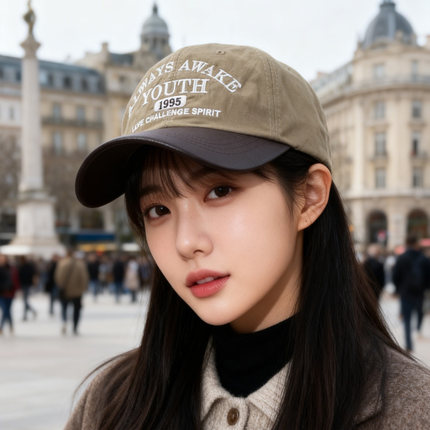 帽子棒球帽韩国代购拼色明星字母youth潮仿皮檐鸭舌帽男女秋冬新