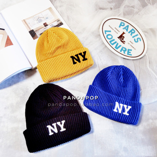 针织冷帽子毛线帽韩国NY欧美潮范男女秋冬季新款时尚街头炸街高街