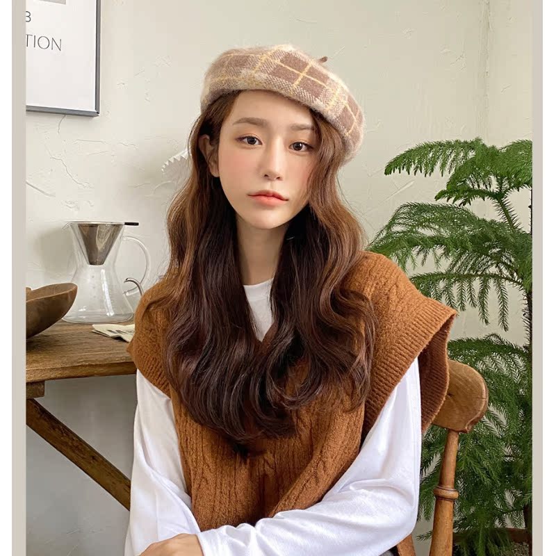 秋冬贝雷帽子韩国百搭兔毛文艺休闲英伦格蓓蕾复古21画家男女新款