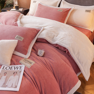 冬季 加厚瑚珊绒被套单件冬天双面加绒150x200法兰牛奶绒被罩被单3