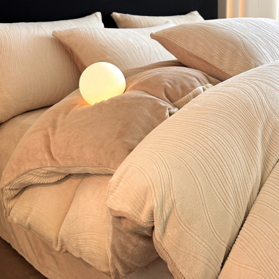 2025新款秋冬加厚牛奶绒四件套