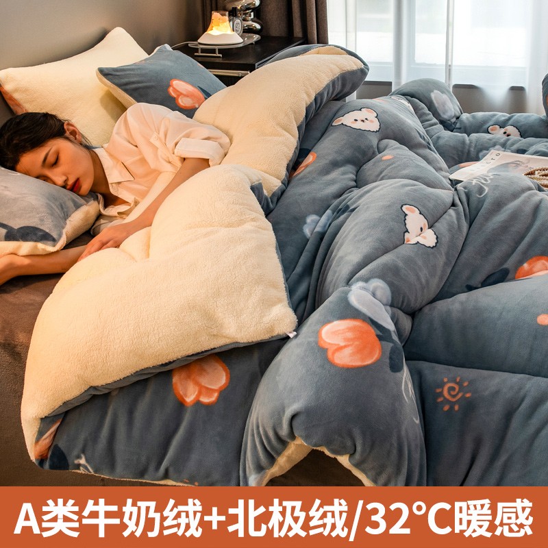 羊羔绒被子冬被加厚保暖加绒棉被四季通用单人学生宿舍冬天季被芯
