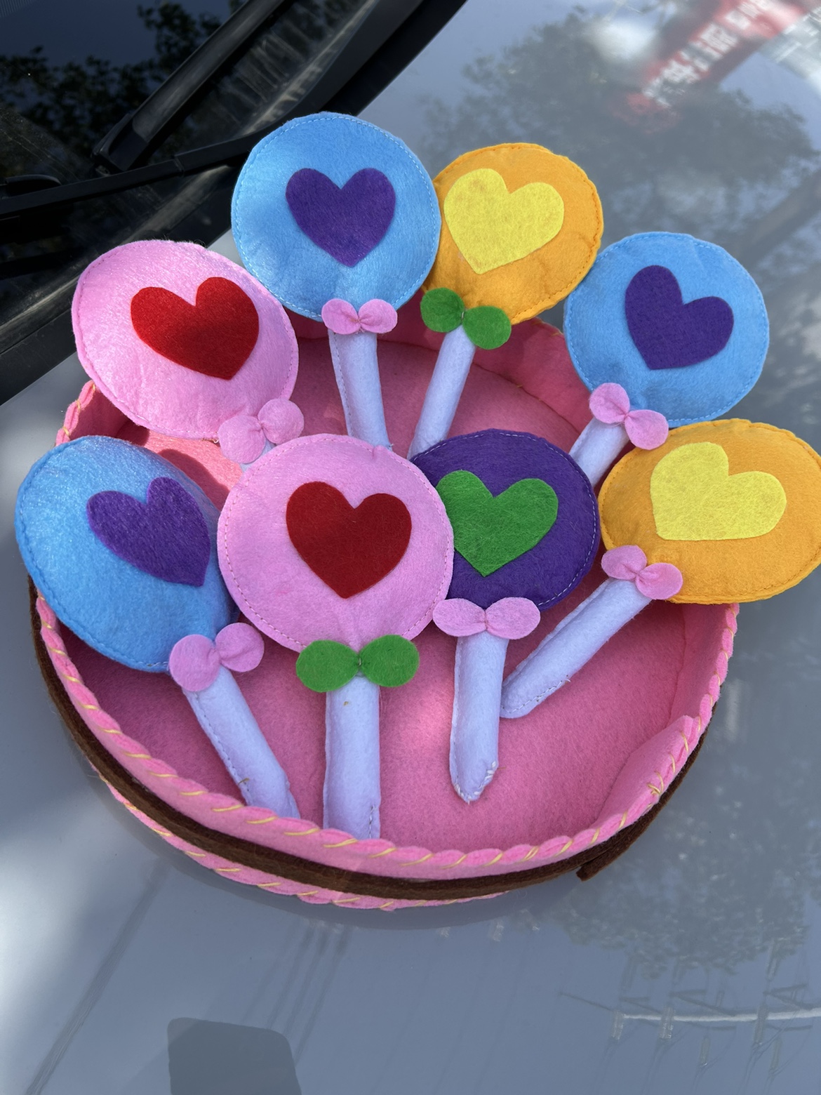 不织布手工布艺缝制成品棒棒糖幼儿园亲子手工教学模具糖块儿