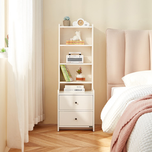 政府补贴全友家居奶油风床头柜卧室家用小户型置物架一体抽屉柜子