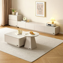 全友家居现代简约新款 客厅家用微悬浮网红电视机柜茶几组合