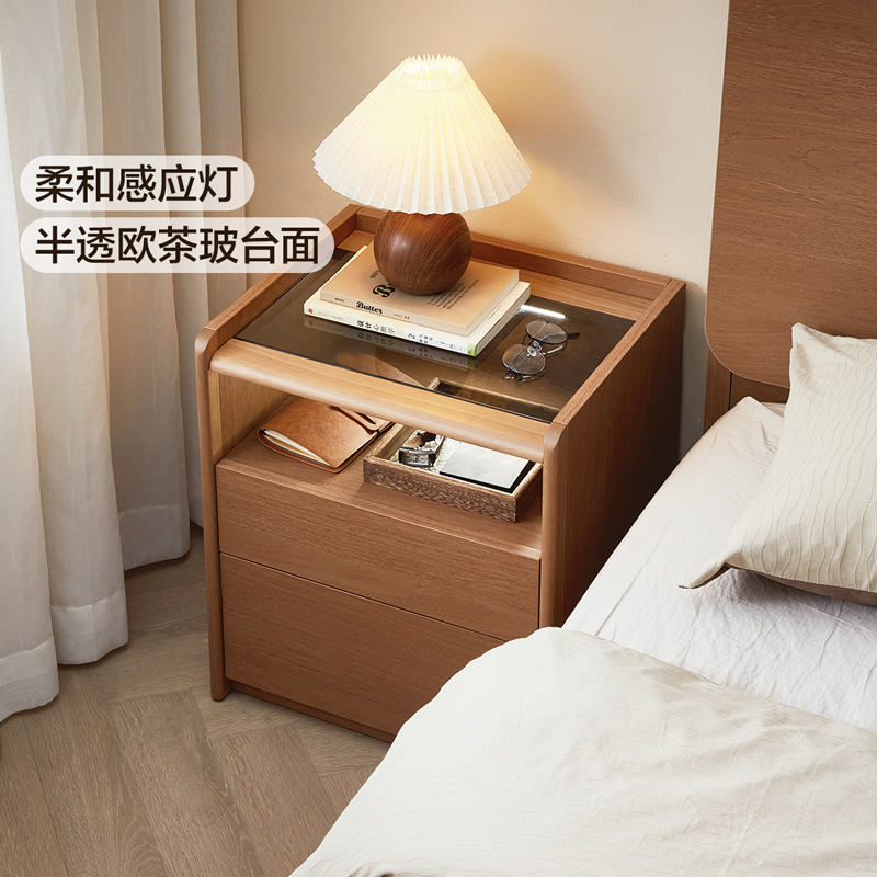 政府补贴全友家居北欧风智能床头柜卧室家用床边置物收纳抽屉柜子