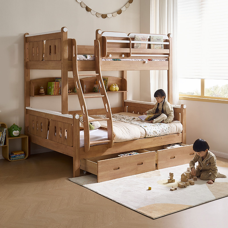 政府补贴全友家居北欧风实木儿童高低床卧室家用小户型上下双人床,住宅家具,高低/子母床,淘宝优惠券,粉丝福利购,淘宝优惠卷