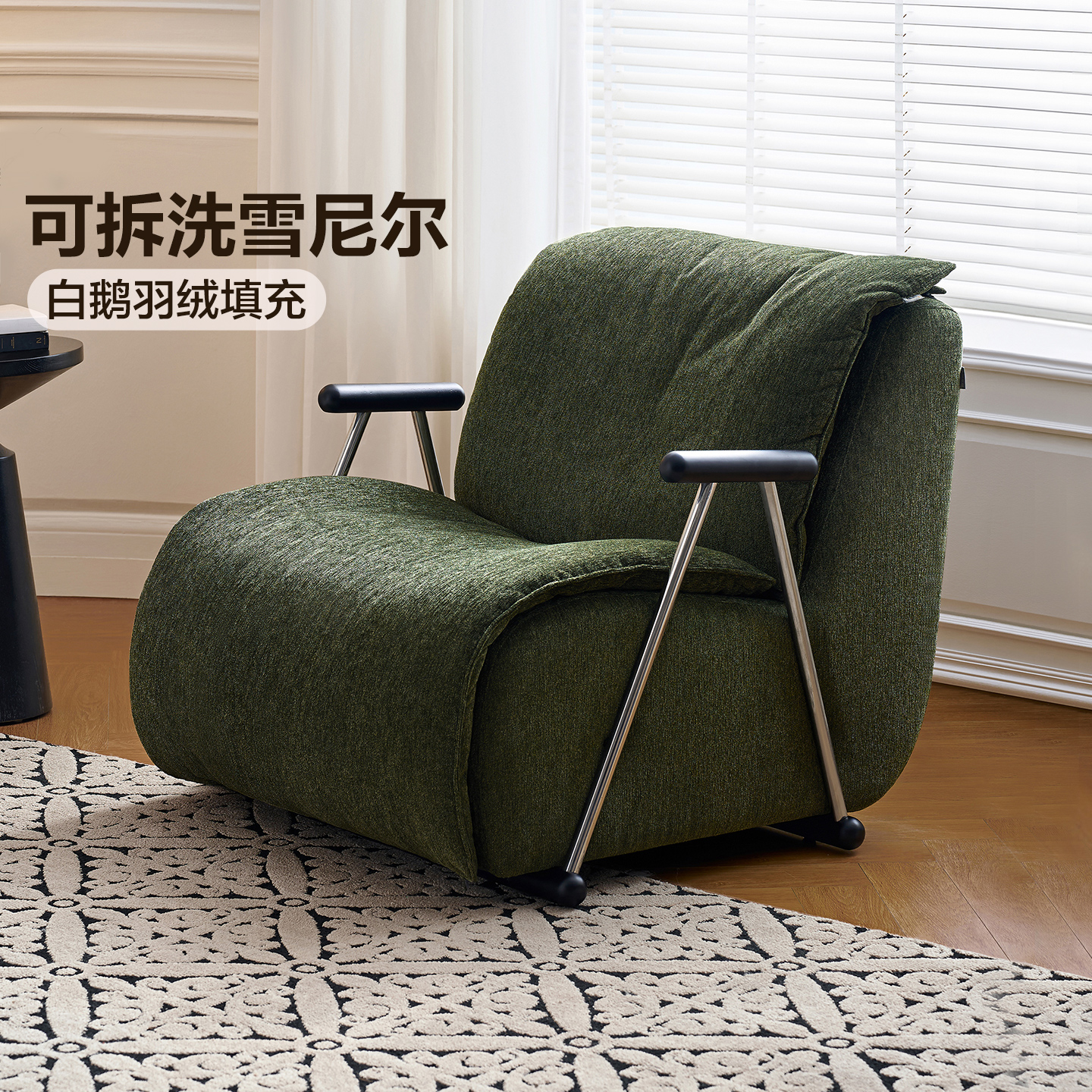 政府补贴全友家居卧室可拆洗布艺懒人沙发客厅小户型休闲单人椅子