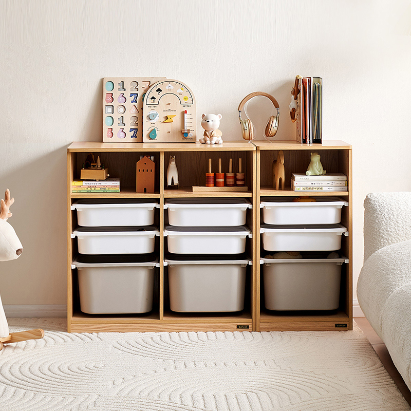 全友家居原木风儿童收纳架