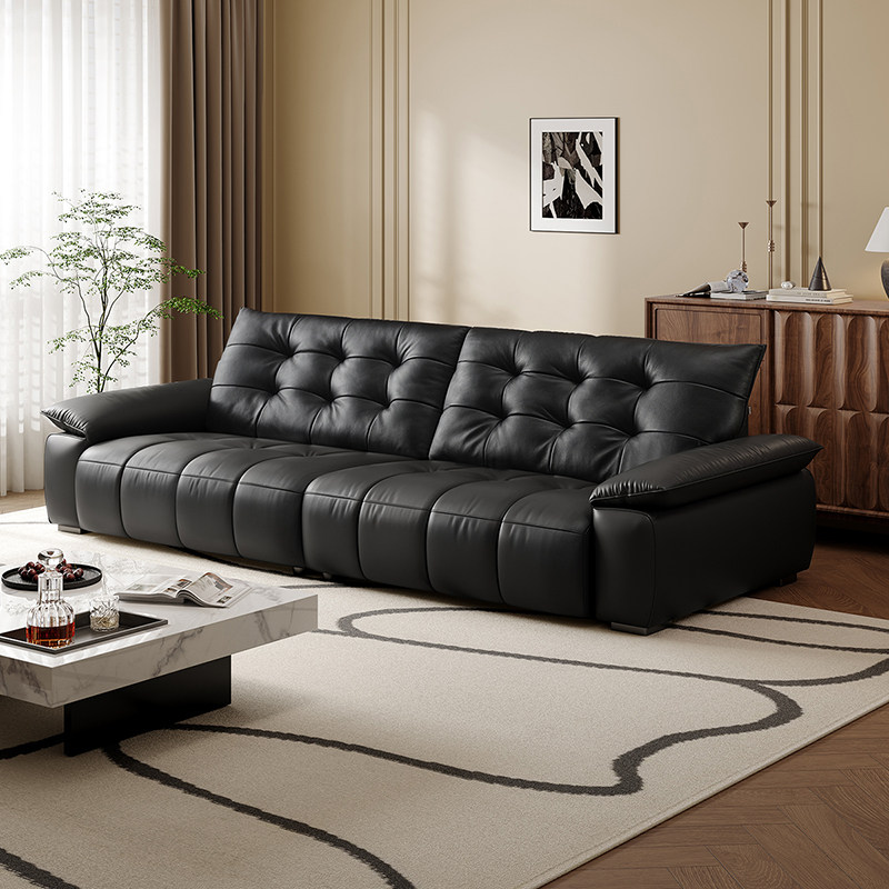 政府补贴全友家居现代简约客厅直排一字型大黑牛真皮沙发,住宅家具,皮艺沙发,淘宝优惠券,粉丝福利购,淘宝优惠卷