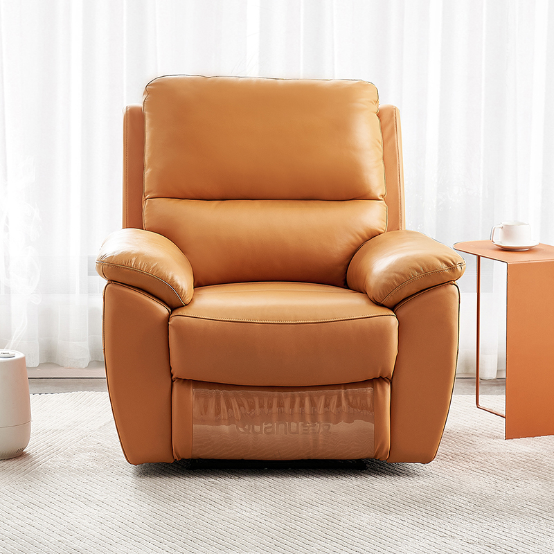 全友家居卧室阳台可躺可睡懒人沙发电动多功能真皮单人椅子