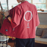 风亚麻七分袖开衫男薄款复古日系和服开衫道袍A036-HF03/P35，男装衬衫，钱塘322（原A036）