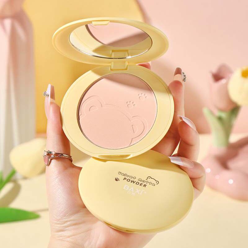 磨皮哑光粉饼定妆粉散粉控油遮瑕持久不卡粉防水汗不脱妆蜜粉轻薄