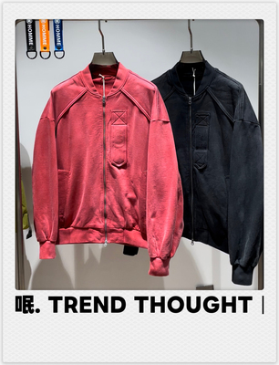 呡. TREND THOUGHT丨 JVFIVE 棒球领外套春季新款