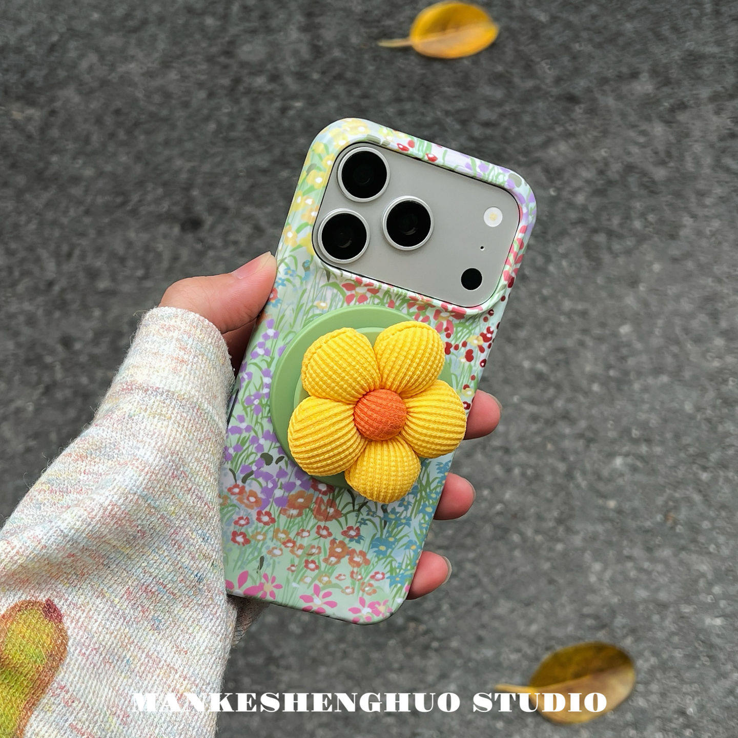 ins超火夏天小清新向日葵碎花苹果17手机壳适用iPhone17promax可爱少女心16pro菲林磁吸新款15半包硬保护套14