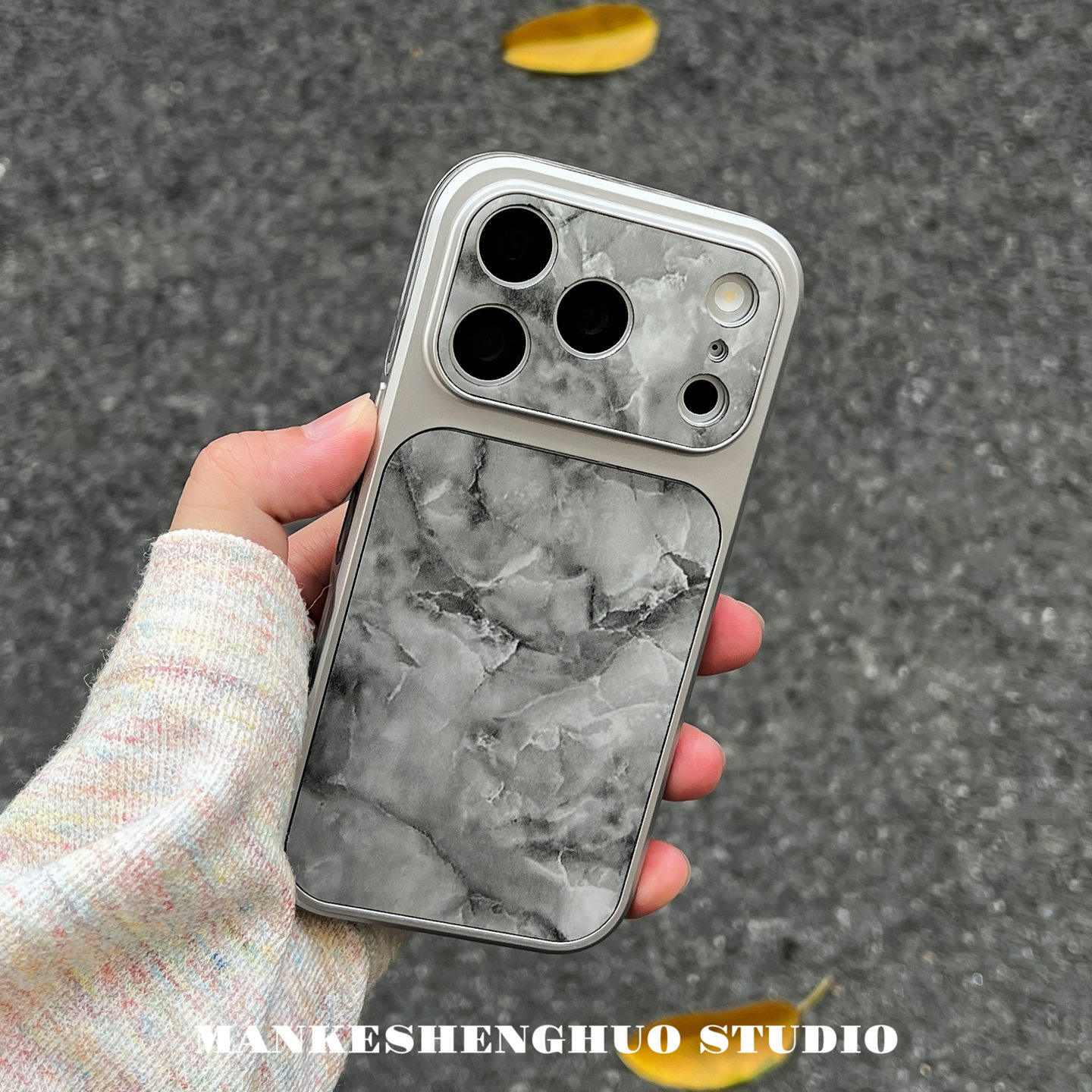 韩系ins简约银灰色大理石纹苹果17手机壳适用iPhone17promax小众超火情侣新款16pro独特14个性15全包软保护套