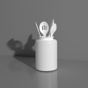 锅铲模型厨具模型3D模型建模定制OBJC4D模型饭勺模型通用格式 580