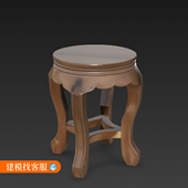 中国风格 木椅子模型建模木椅子茶几椅建模三维模型886