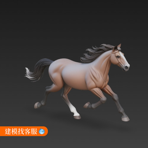 奔跑马模型建模三维模型马模型3D模型通用格式OBJ马模型1046