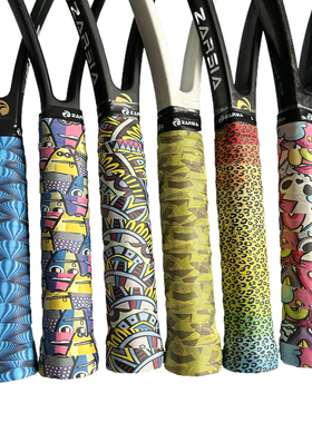 包邮ZARSIA新款3D速溶炫彩双面粘性吸汗带柔软网羽拍手胶