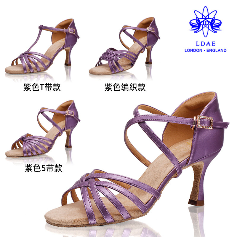 LDAE女款专业拉丁舞鞋中跟软底图片