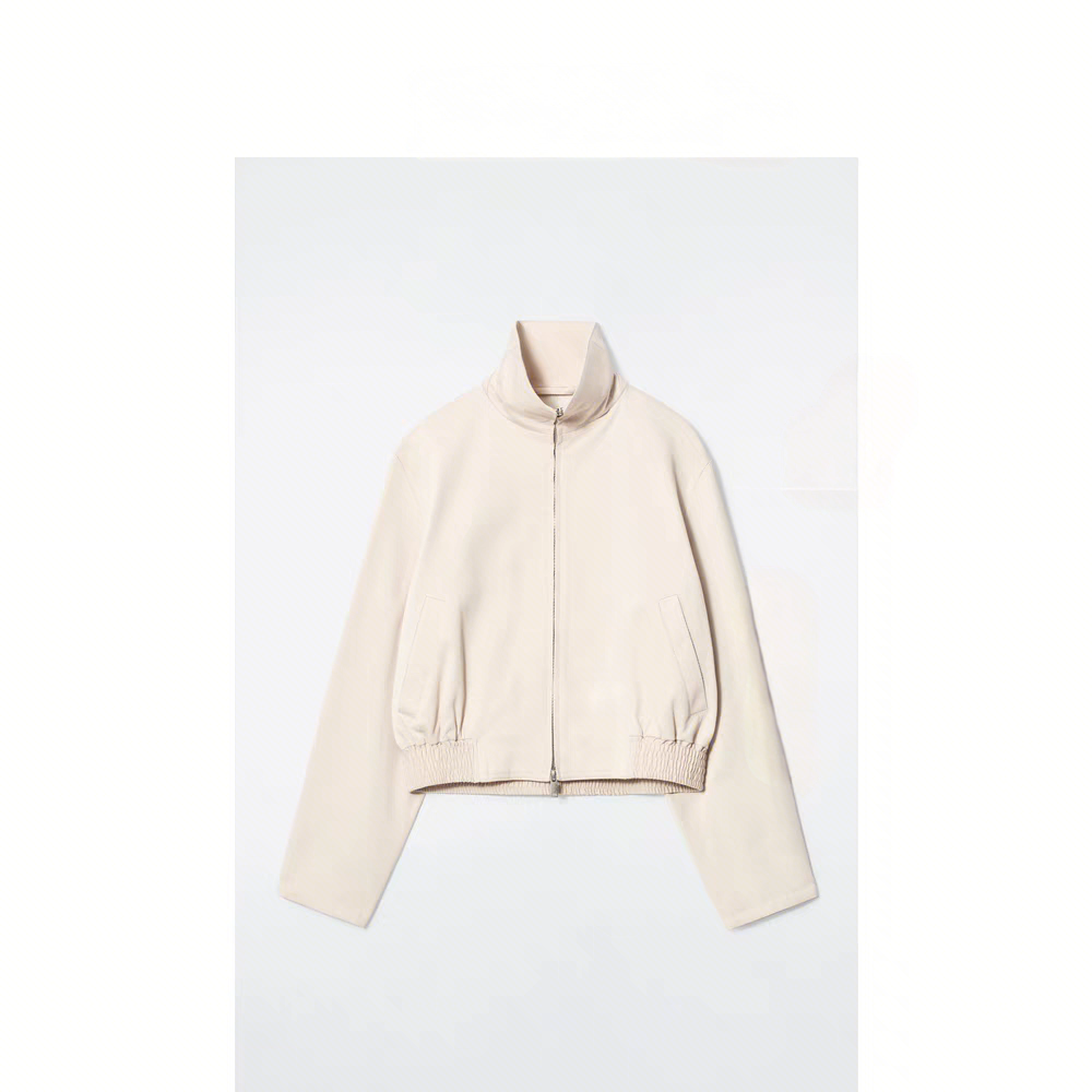 女装标准版型拉链式夹克外套浅米色2025春季新品H25001