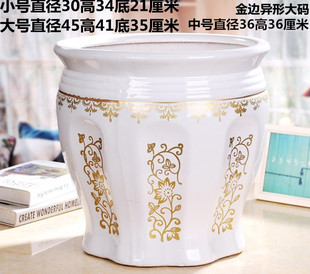 大号陶瓷落地高树缸户外花钵种树花盆发财树盆铁树花钵室外异形缸