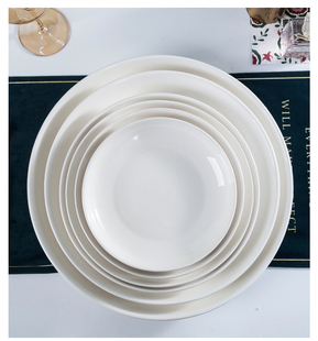 景德镇特大号陶瓷花盆托盘底托地盘底座圆形白色盘子