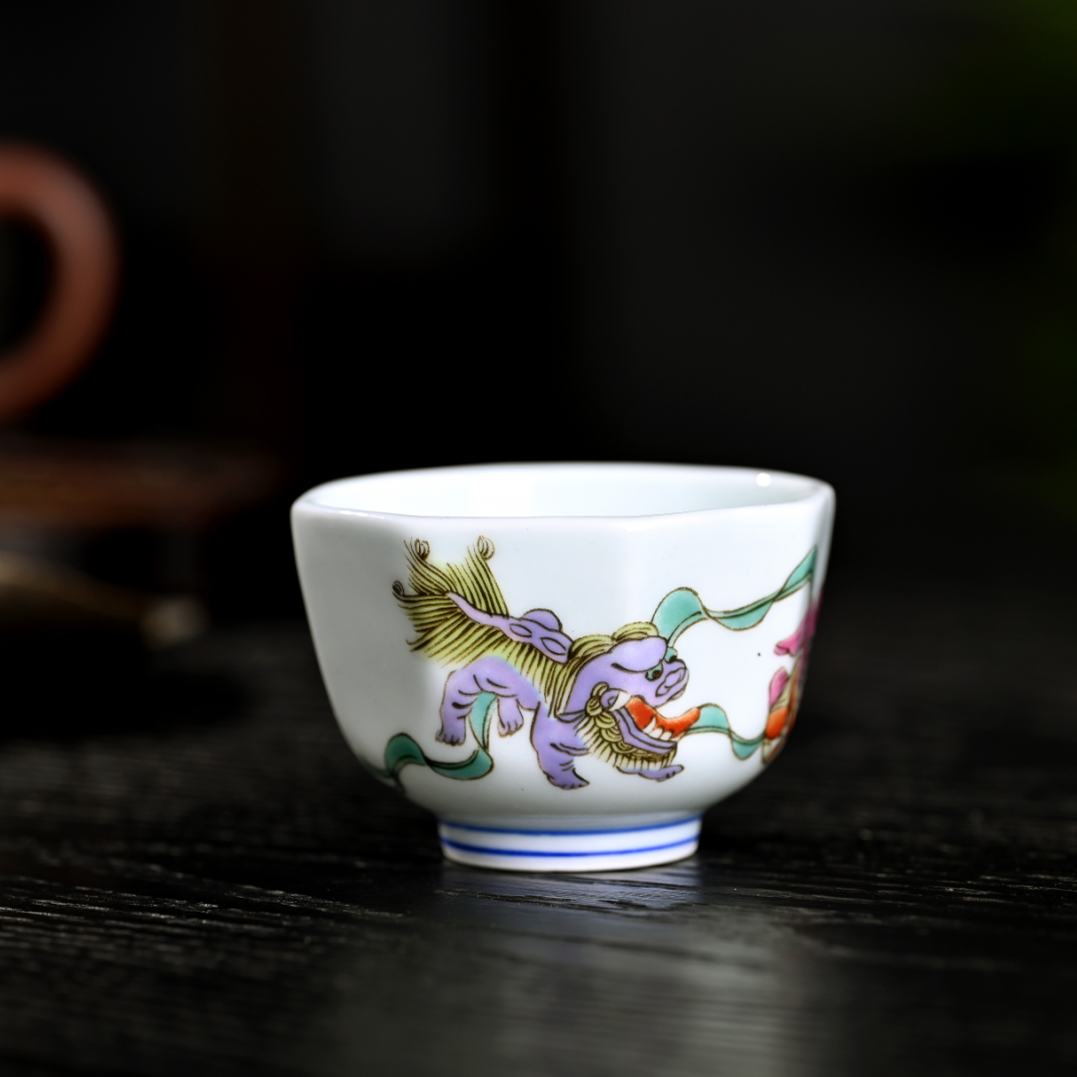 景德镇高温陶瓷茶具茶杯玩玉中式中国风粉彩老厂老式主人杯品茗杯