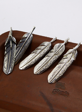 925纯银羽毛男女通用吊坠