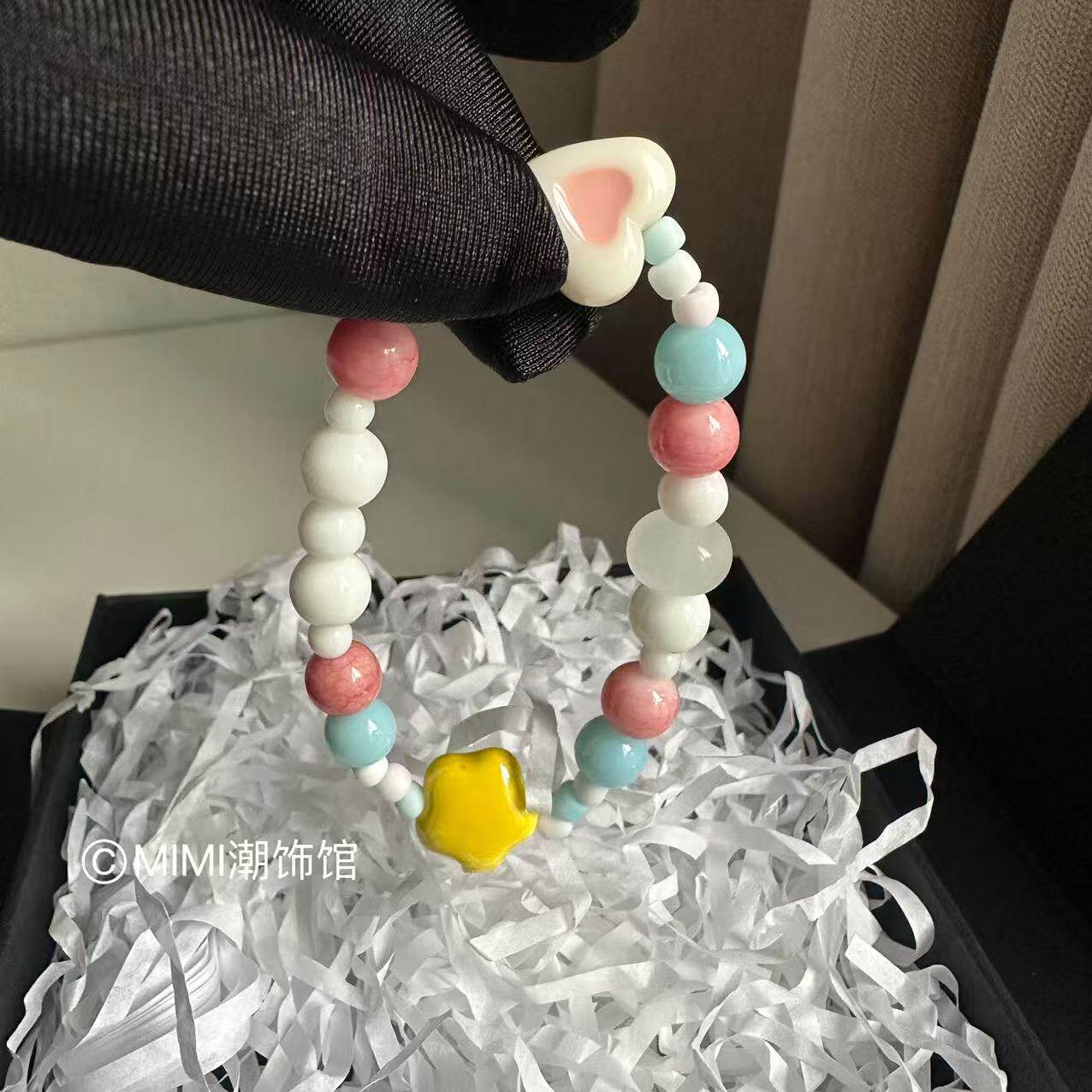 杨博文同款陶瓷花朵手链明星周边礼物演唱会应援手串学生男女首饰