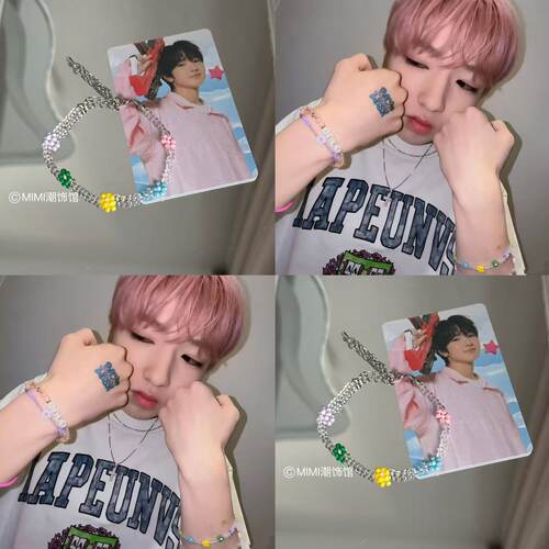 自制可爱面包手链diy应援小礼物