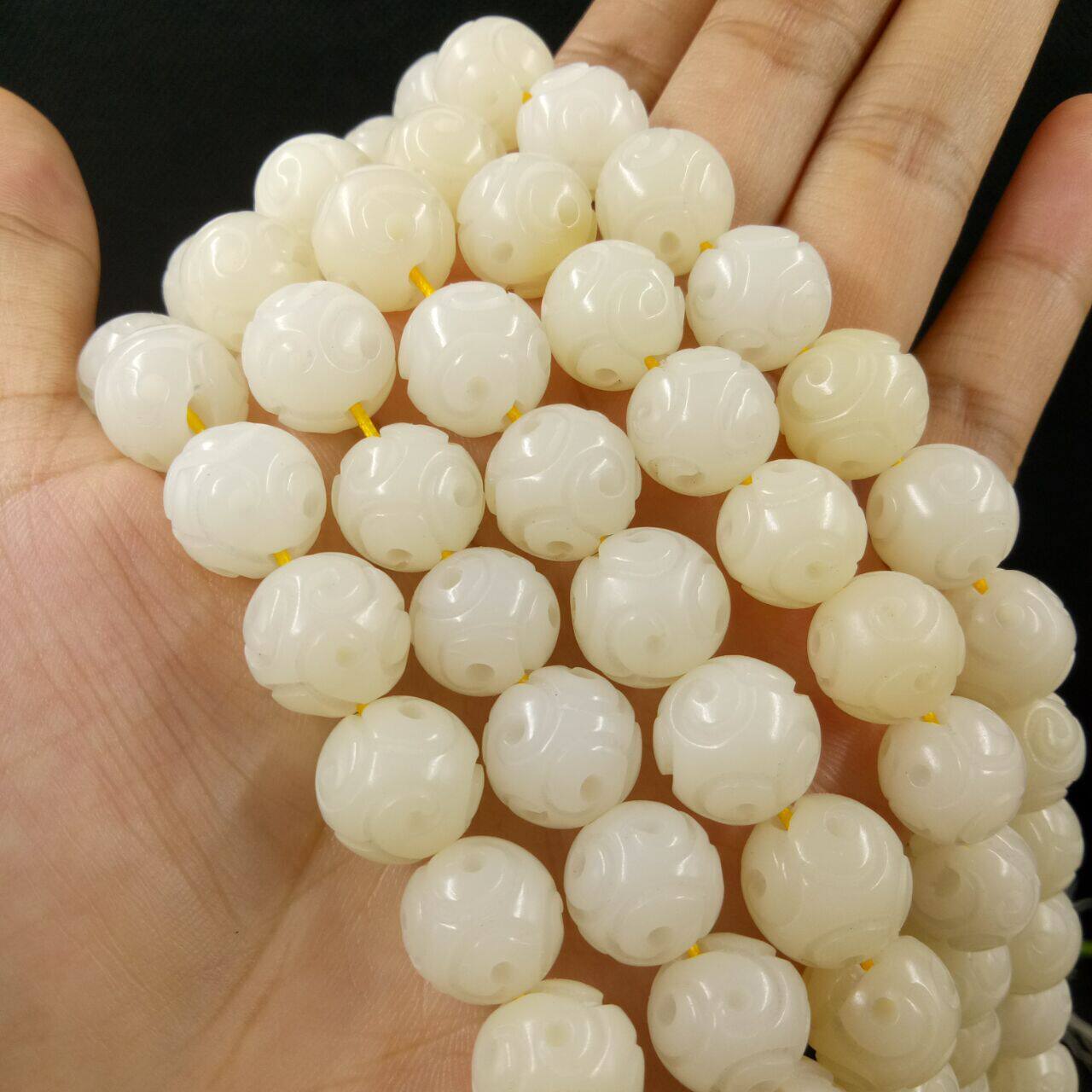 天然菩提根雕刻祥云散珠隔珠莲花手串手链配饰背云吊坠diy饰品