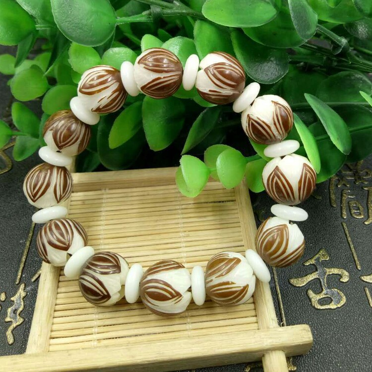 天然花根菩提根莲花 白菩提根菩提子 顺白菩提根精工雕刻莲花
