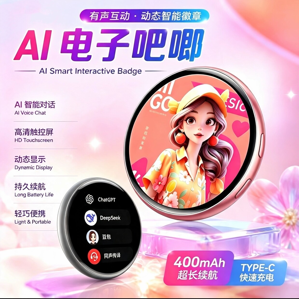 有声动态徽章动漫周边应援礼物