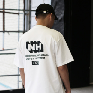 NBHD潮牌夏季 T恤印花休闲圆领男上衣 宽松小领口纯棉280g重磅短袖