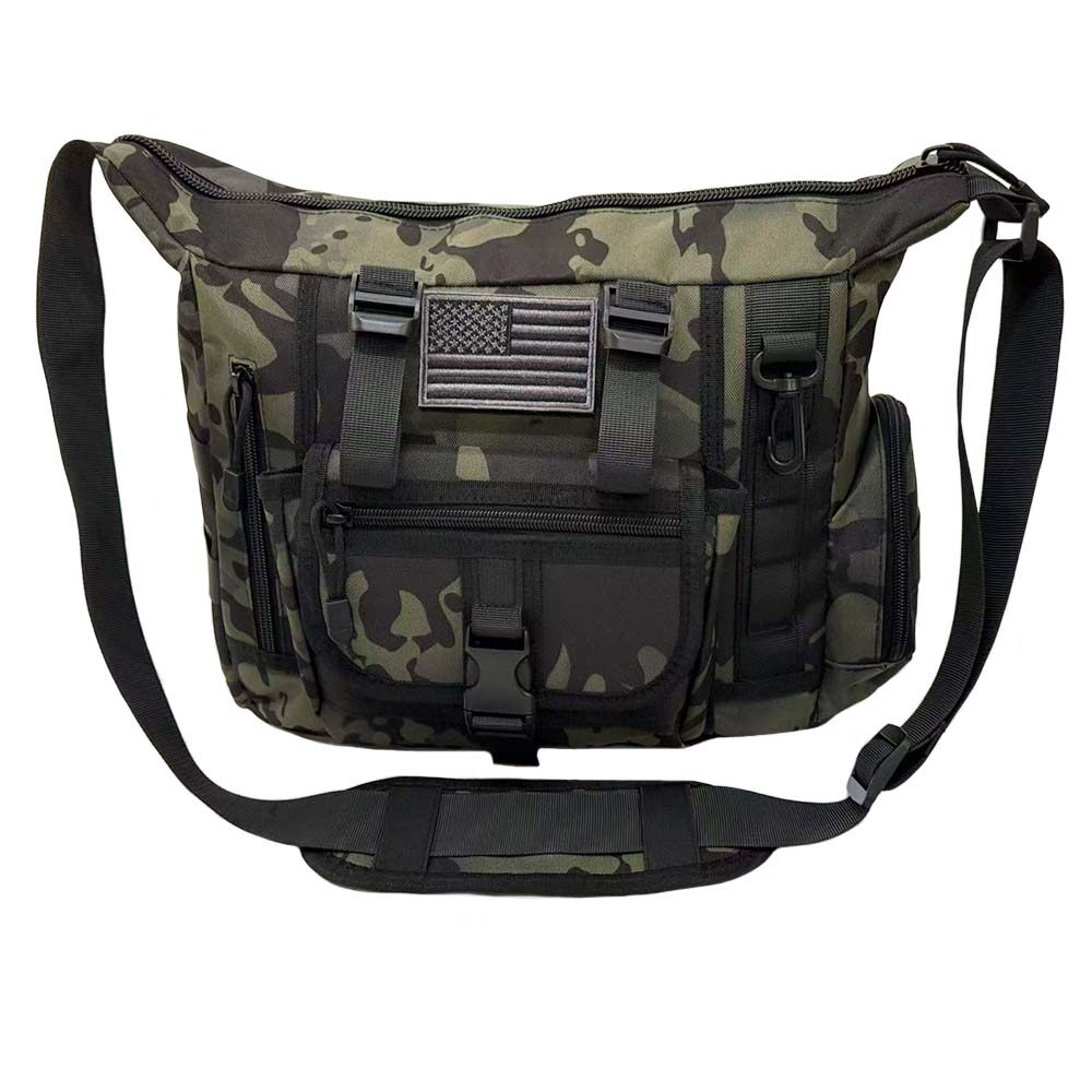 14寸 MOLLE军迷迷彩单肩包战术男士电脑包大斜挎包男包A4书休闲包