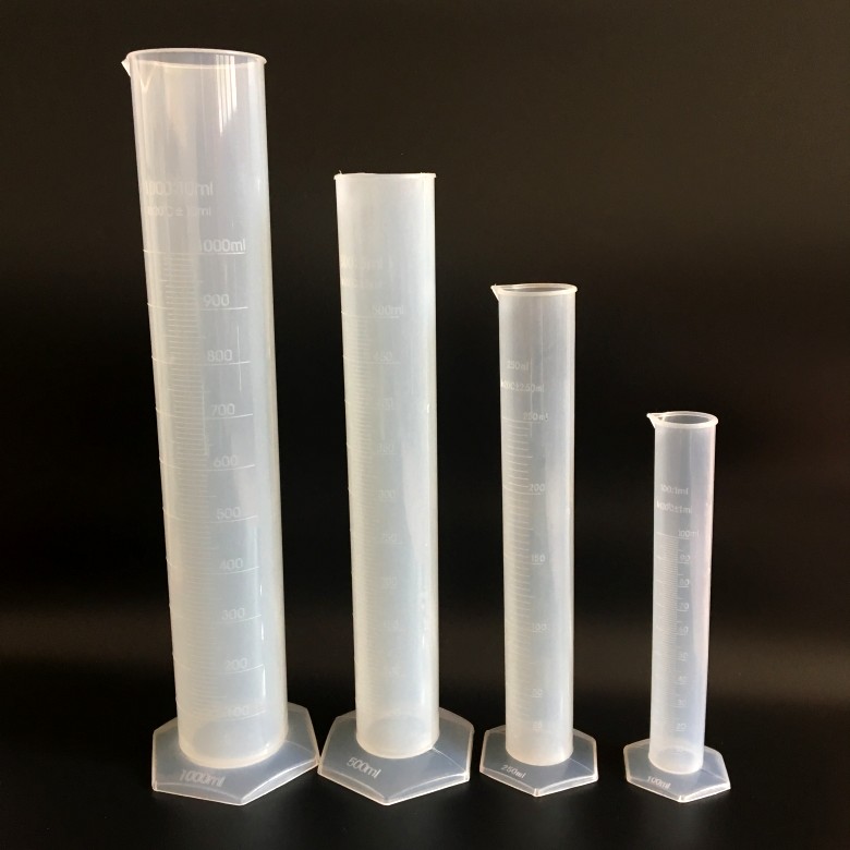 塑料量筒100ml刻度防腐蚀耐酸碱直型量杯化学实验耗材 教学仪器