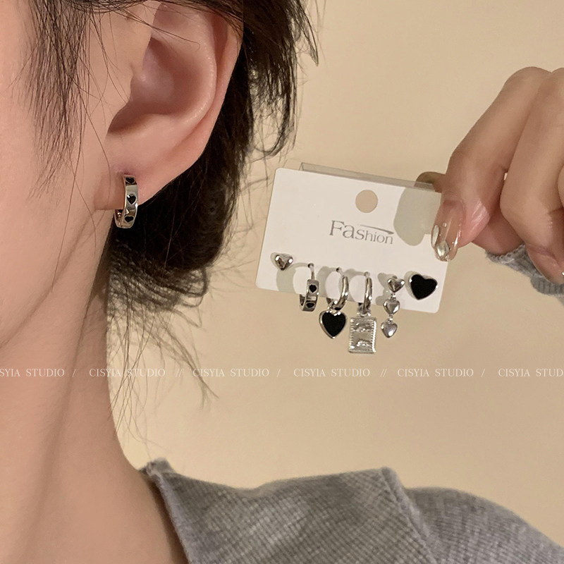 CISYIA三件套简约滴釉爱心耳扣