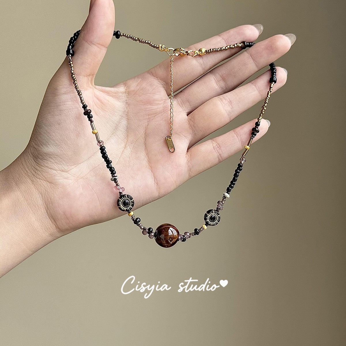 新中式复古vintage串珠项链配饰