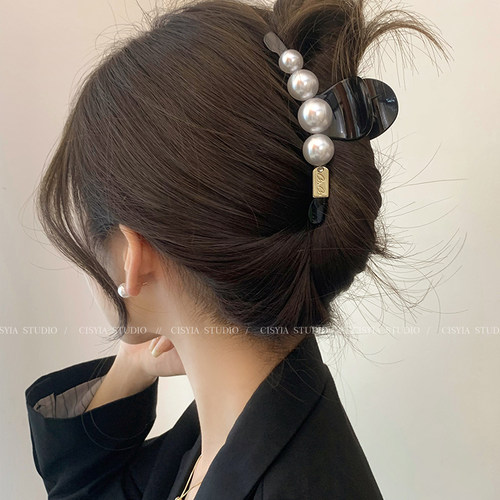 韩女姐姐~芭蕾风高级感珍珠抓夹