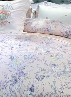 梦洁2023款纯棉长绒棉印花床单四件套商场专柜同款 花言蜜语01559