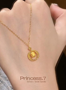 小红书同款响振动荡铃兰花项链