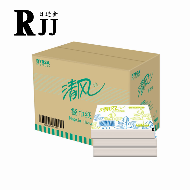 清风餐巾纸b702a餐巾纸230*230f方巾纸商用纸巾酒店抽纸96包包邮