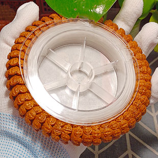 紫金鼠雕刻莲花手串桃核聚宝盆九瓣莲花手持男女菩提子手链招财鼠