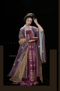 [金明灭-紫]如是观原创汉服唐制晚唐风五代刺绣大袖衫齐胸衫裙