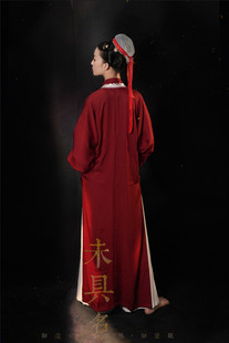 如是观宋制汉服未具名红色春秋装褙子抹胸白粉改良裤子
