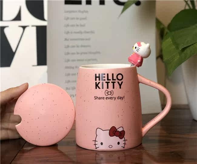 杯子陶瓷马克杯大容量凯蒂猫咖啡杯带盖带勺可爱情侣水杯一对创意|ruв категории посуда, кубок/кубок/чайник, кружка - от Buy2taobao.com для оказания профессиональной услуги покупки агента Taobao